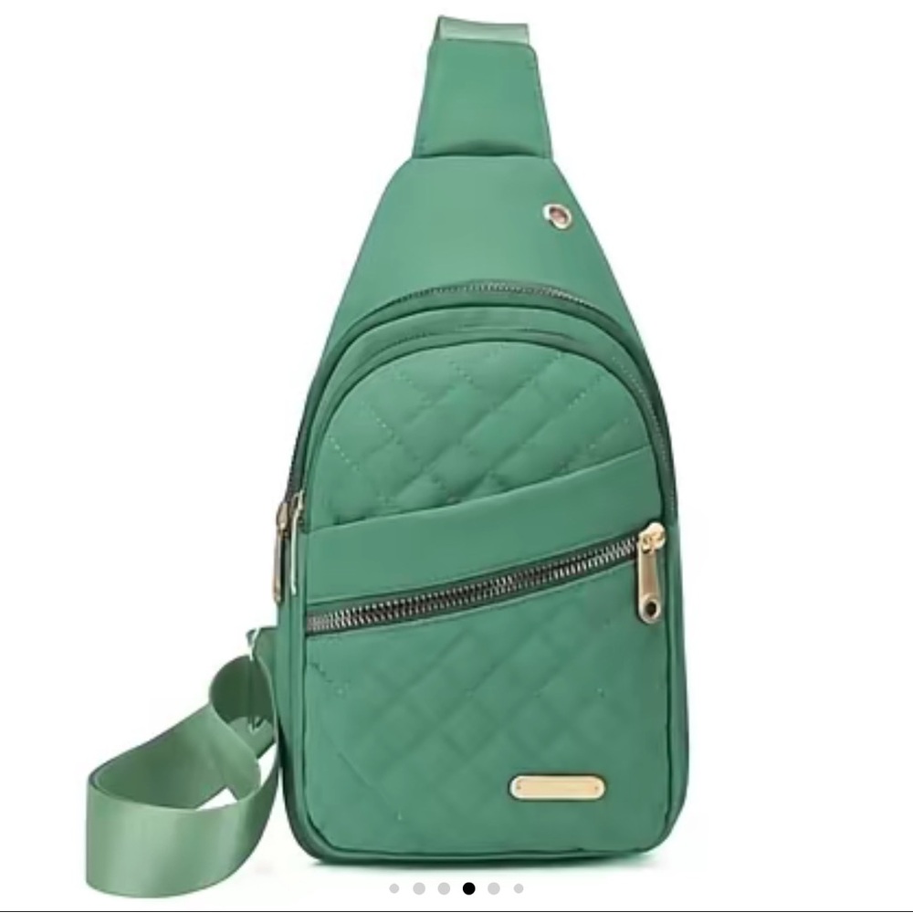 New Green Quilted Sling Bag Crossbody Purse Shoulder Bag
